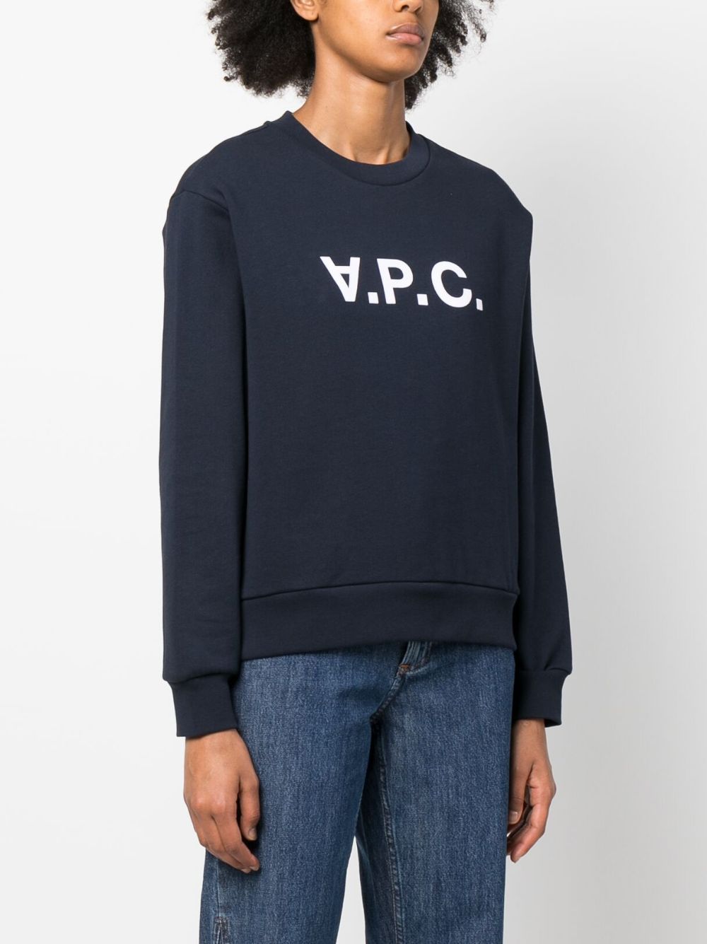 23FW 아페쎄 / 여성 엘리사 VPC 로고 스웨트셔츠 네이비 COFDX F27820 IAK STK - A.P.C.