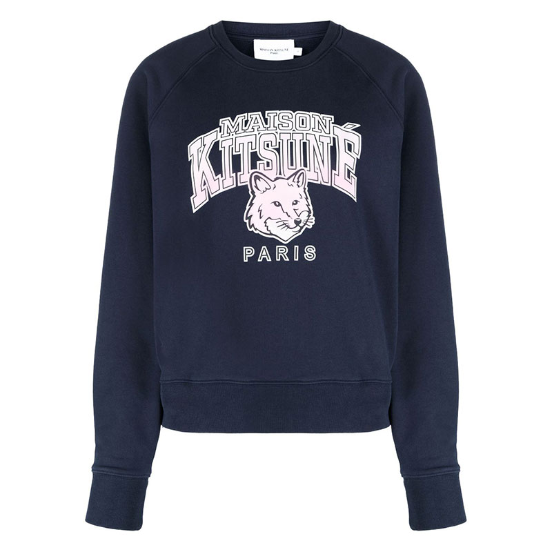 23FW 메종키츠네 / 여성 캠퍼스 폭스 스웻셔츠 네이비 LW00301KM0001 P480 STK - MAISON KITSUNE