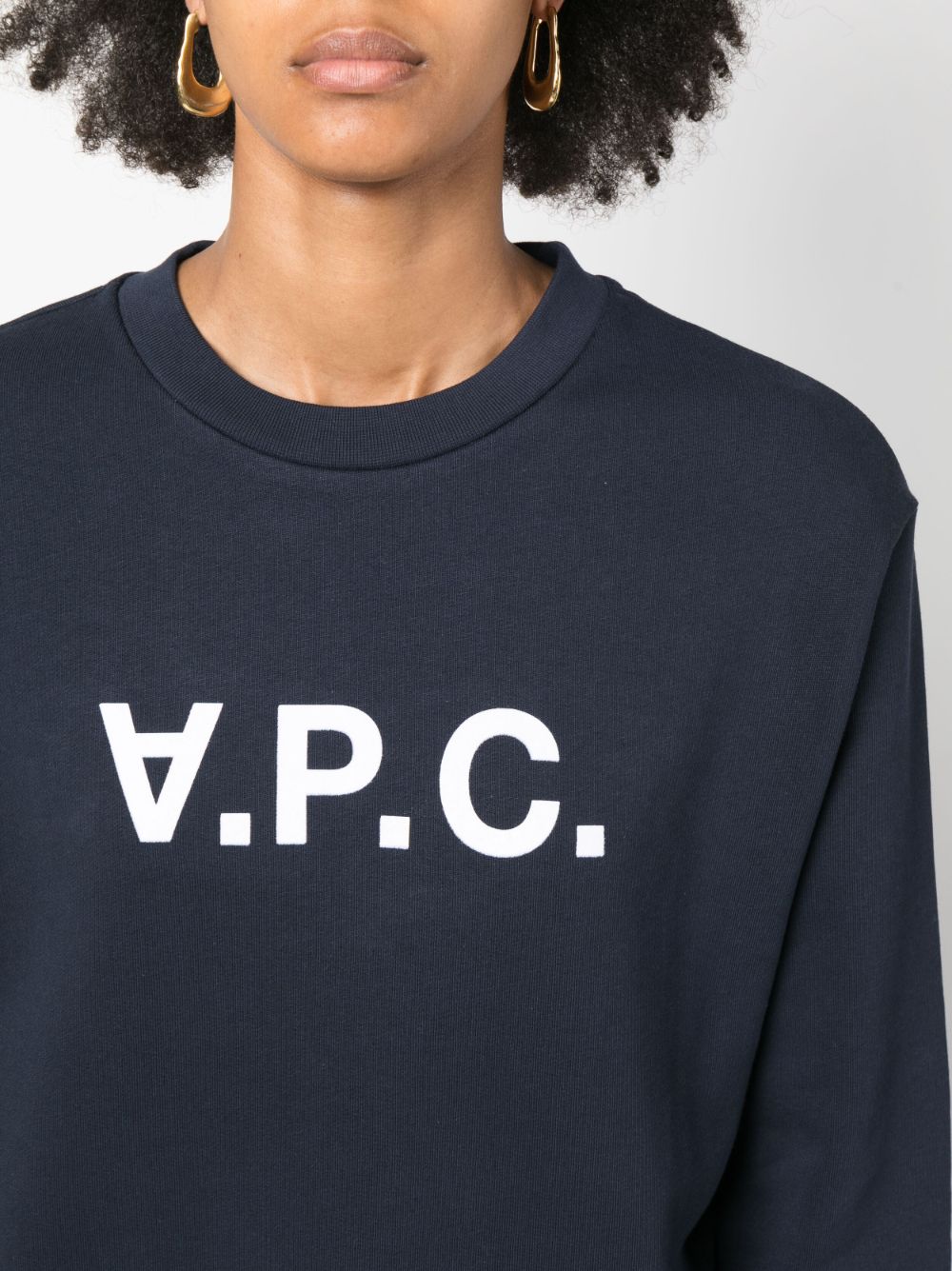 23FW 아페쎄 / 여성 엘리사 VPC 로고 스웨트셔츠 네이비 COFDX F27820 IAK STK - A.P.C.