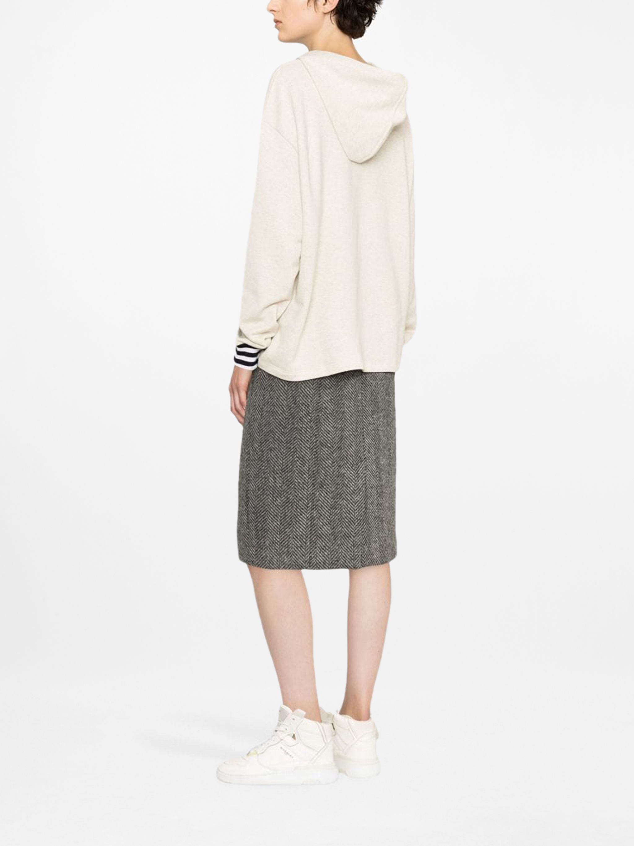 23FW 프라다 / 여성 로고 후디 내추럴 134677 S232 1X6Q F0018 STK - PRADA