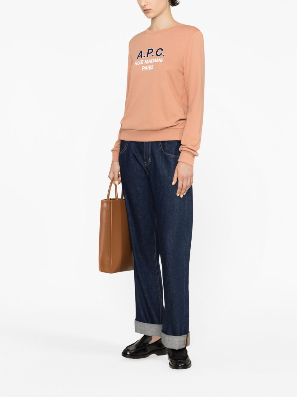 23FW 아페쎄 / 여성 마담 로고 스웨트셔츠 핑크 COEZD F27759 FAD STK - A.P.C.