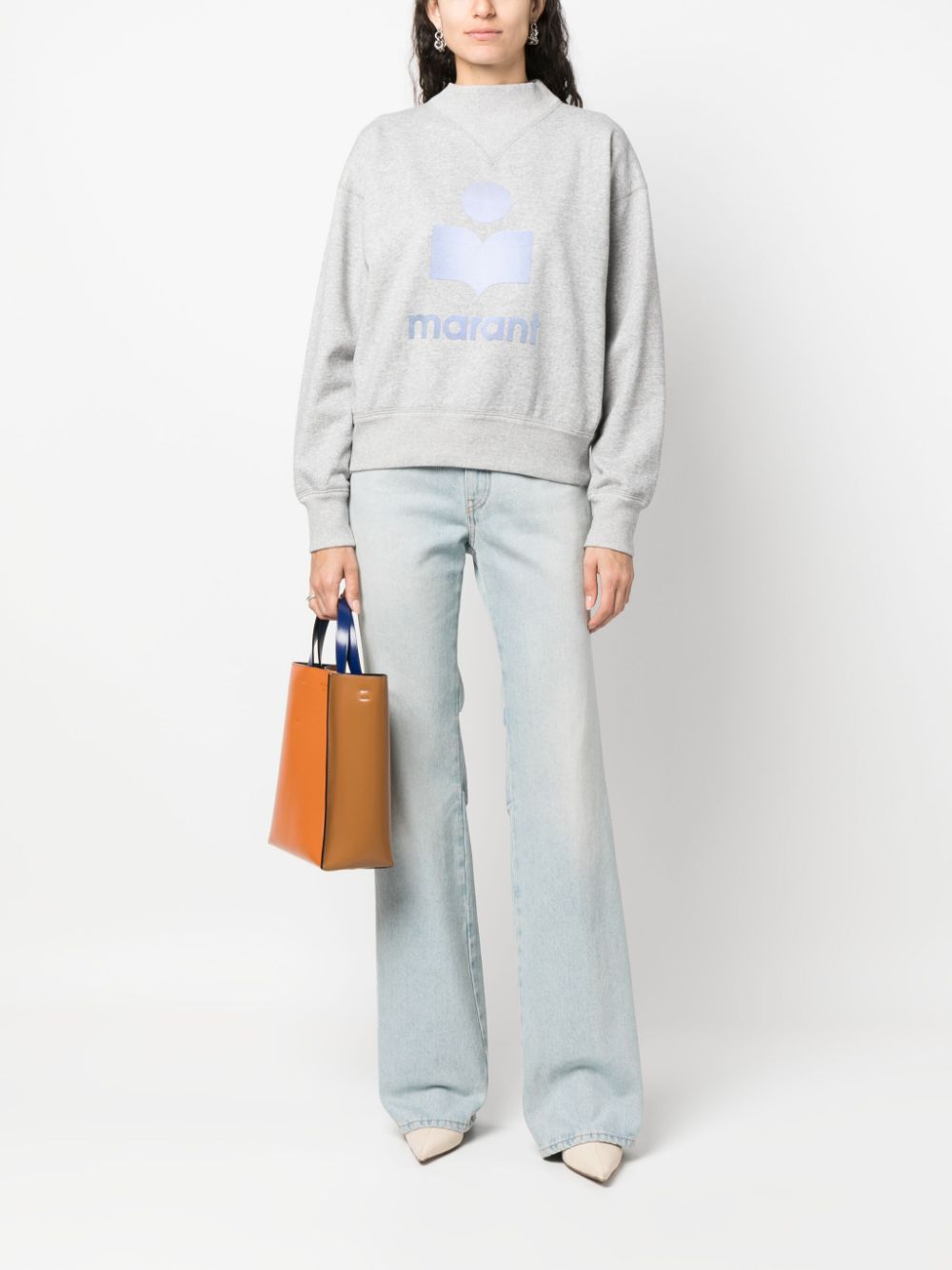  23FW 이자벨 마랑 에뚜왈 / 여성 모빌리 로고 스웻셔츠 그레이 SW0003FA A3M56E 02GY STK - ISABEL MARANT ETOILE