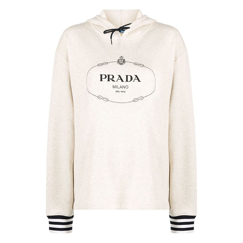  23FW 프라다 / 여성 로고 후디 내추럴 134677 S232 1X6Q F0018 STK - PRADA