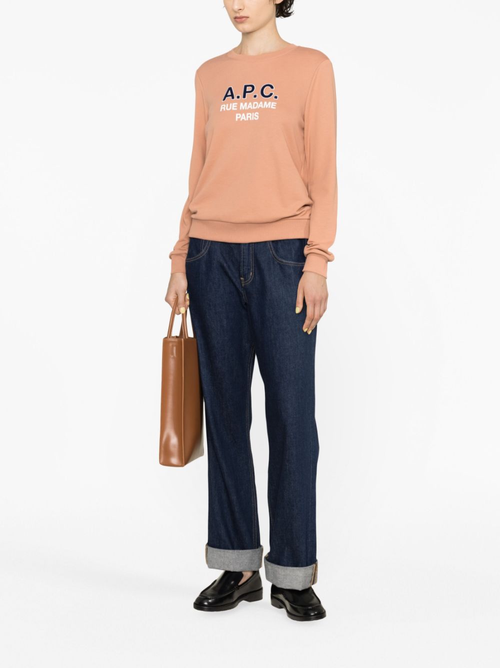 23FW 아페쎄 / 여성 마담 로고 스웨트셔츠 핑크 COEZD F27759 FAD STK - A.P.C.