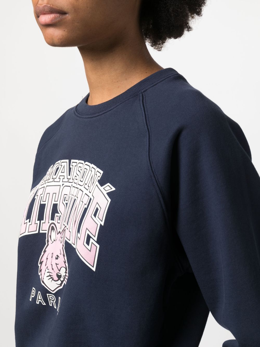 23FW 메종키츠네 / 여성 캠퍼스 폭스 스웻셔츠 네이비 LW00301KM0001 P480 STK - MAISON KITSUNE
