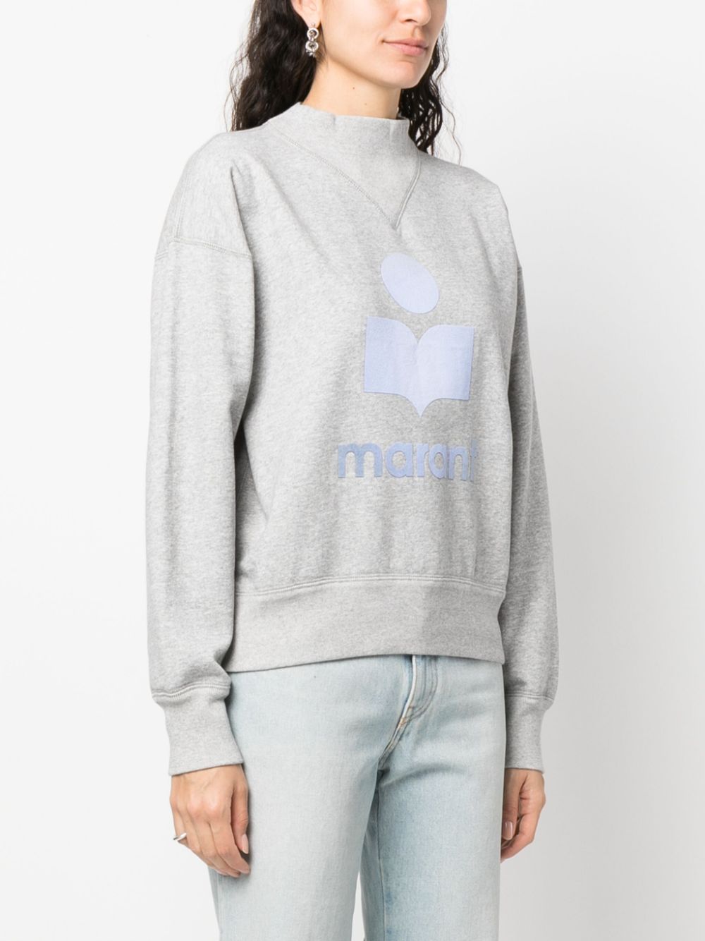  23FW 이자벨 마랑 에뚜왈 / 여성 모빌리 로고 스웻셔츠 그레이 SW0003FA A3M56E 02GY STK - ISABEL MARANT ETOILE