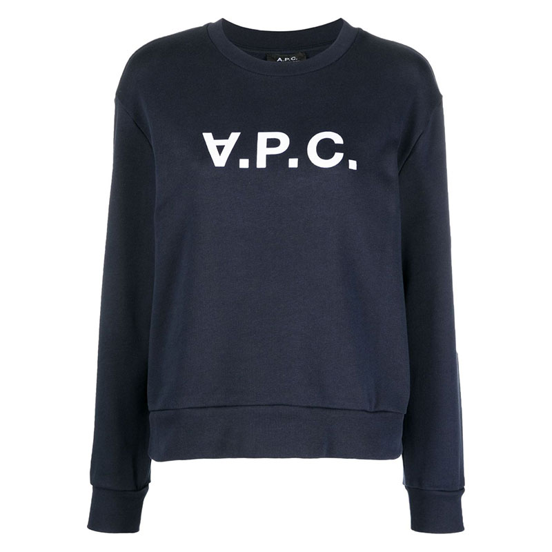 23FW 아페쎄 / 여성 엘리사 VPC 로고 스웨트셔츠 네이비 COFDX F27820 IAK STK - A.P.C.