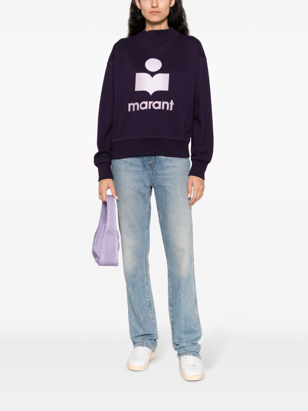  이자벨마랑에뚜왈 / 여성 모비 로고 스웻셔츠 다크플럼 SW0003FA A3M56E 86DU STK - ISABEL MARANT ETOILE
