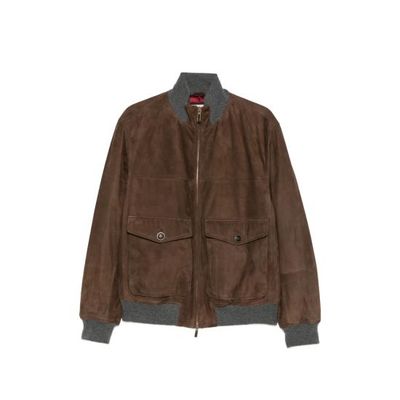 [해외] 26FW 브루넬로 쿠치넬리 가죽 자켓 MPCLF2085 CHR42 BROWN