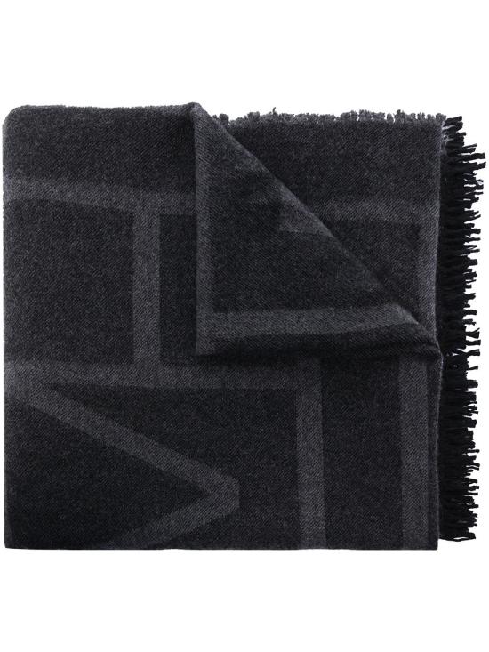 Toteme - Monogram Wool and Cashmere Scarf in Dark Beige 213894808