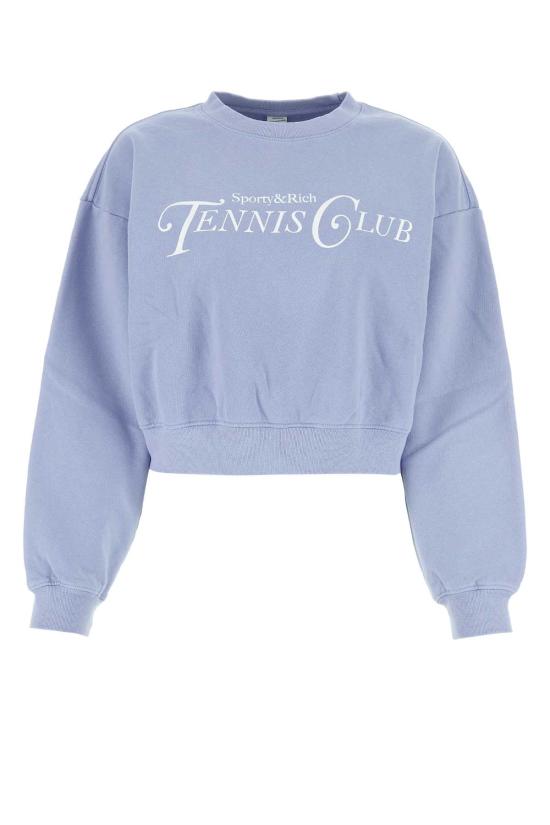 [Sporty & Rich스포티앤리치]23SS 스포티앤리치 후드 티셔츠 CR933HY WASHEDWHITE Light Blue [W CONCEPT]
