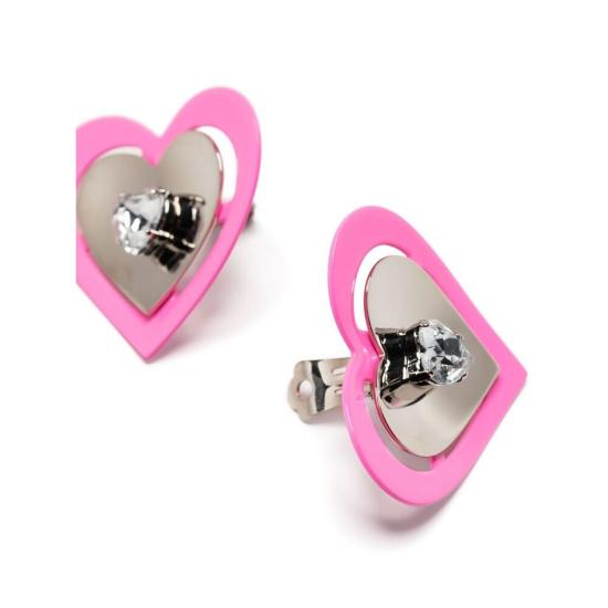 NEON HEART EARRINGS PINK