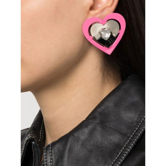 NEON HEART EARRINGS PINK