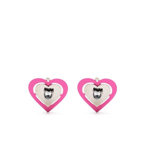 NEON HEART EARRINGS PINK