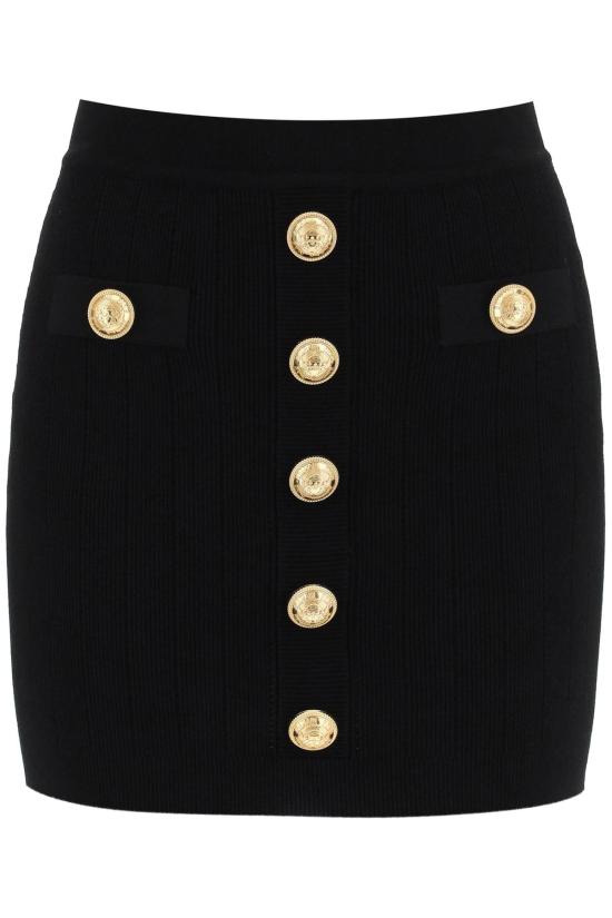 23FW 발망 숏 스커트 BF1LB290KB07 0PA black - BALMAIN