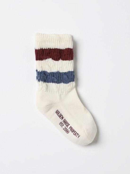23FW [키즈] 골든구스 발목 양말 GKP01595P001283 11586 HERITAGE WHITE NAVY PEONY WINDSOR WINE - GOLDEN GOOSE