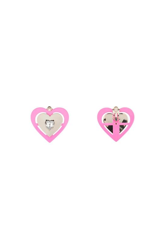 PINK NEON HEART EARRINGS