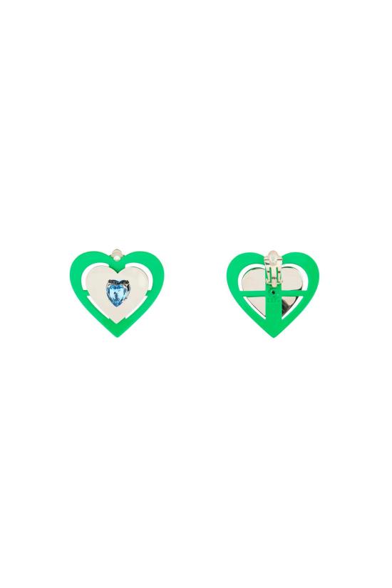 GREEN NEON HEART EARRINGS