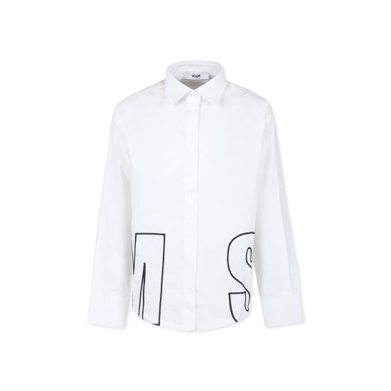 23FW [키즈] 엠에스지엠 셔츠 F3MSJGSI104 001 WHITE - MSGM