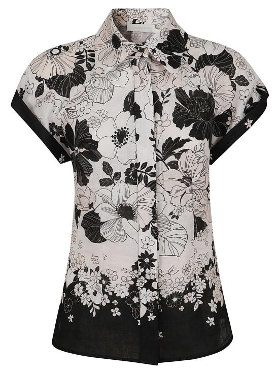 1406TSS244 IBF IVORY BLACK FLORAL WHITE