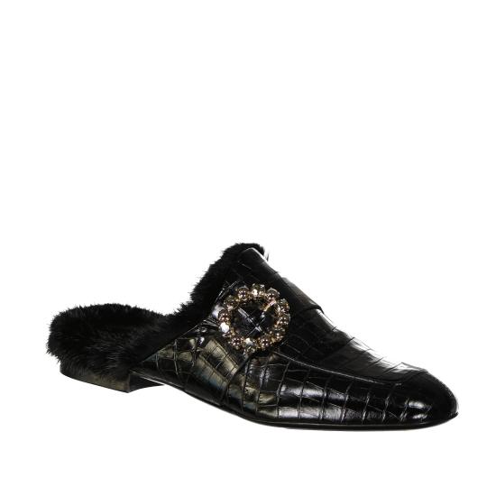 MULES 980SR0087 BLACK FUR Black