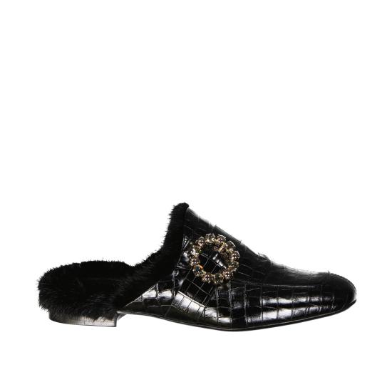 MULES 980SR0087 BLACK FUR Black