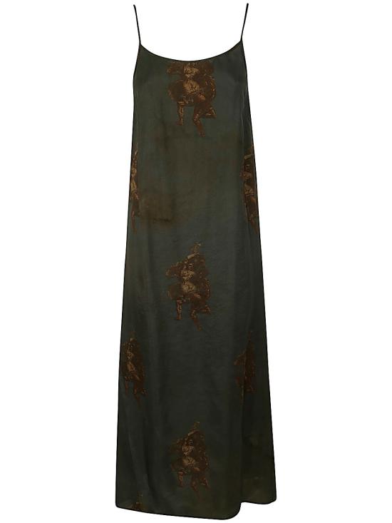 24SS 우마 왕 롱 원피스 UW5085 094 UW036 BLUE BROWN - UMA WANG