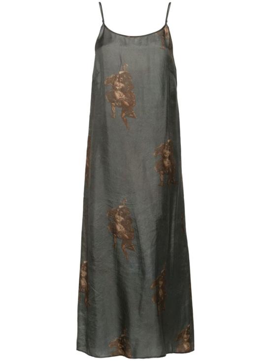 24SS 우마 왕 롱 원피스 UW5085 094 UW036 BLUE BROWN - UMA WANG