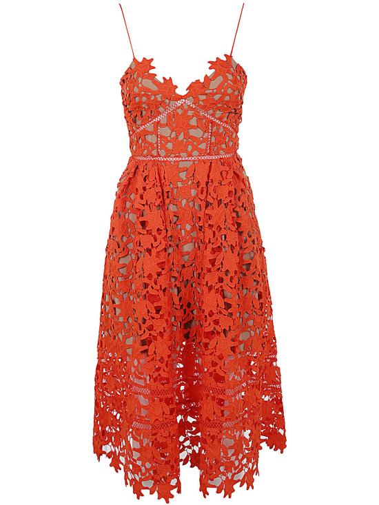 24SS 셀프 포트레이트 미디 원피스 SS24 151M O ORANGE - SELF PORTRAIT