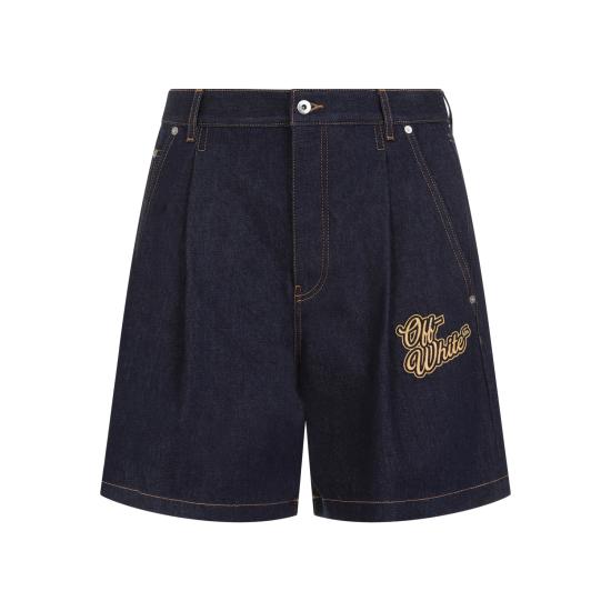 24SS 오프화이트 숏팬츠 OMYC021S24DEN002 4522 BLUE GOLD - OFF WHITE