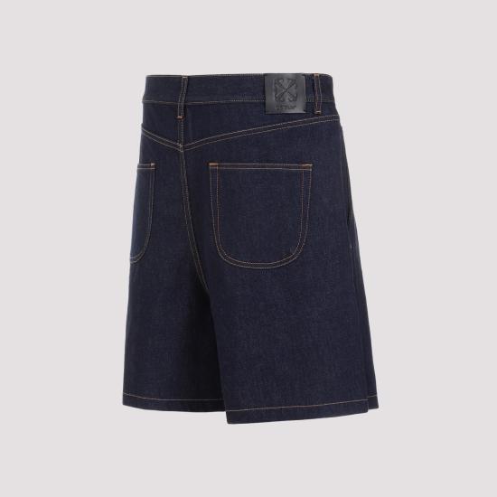 24SS 오프화이트 숏팬츠 OMYC021S24DEN002 4522 BLUE GOLD - OFF WHITE