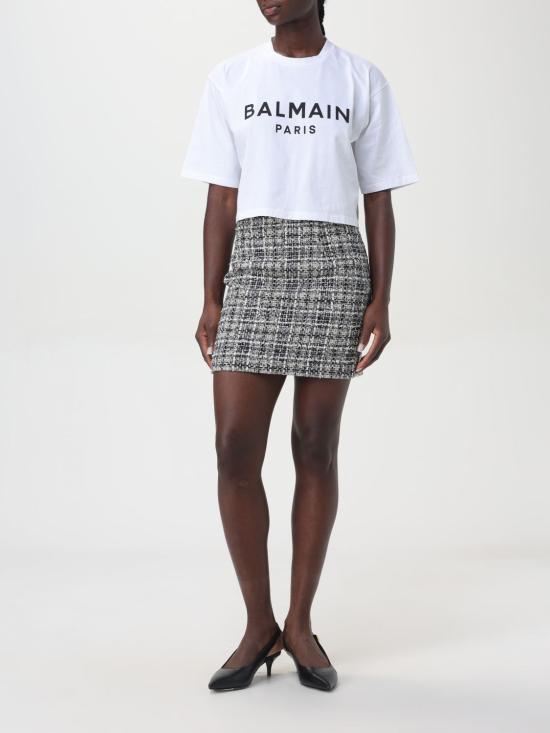 24FW 발망 반팔 티셔츠 BF1EE020BB02 GAB White - BALMAIN