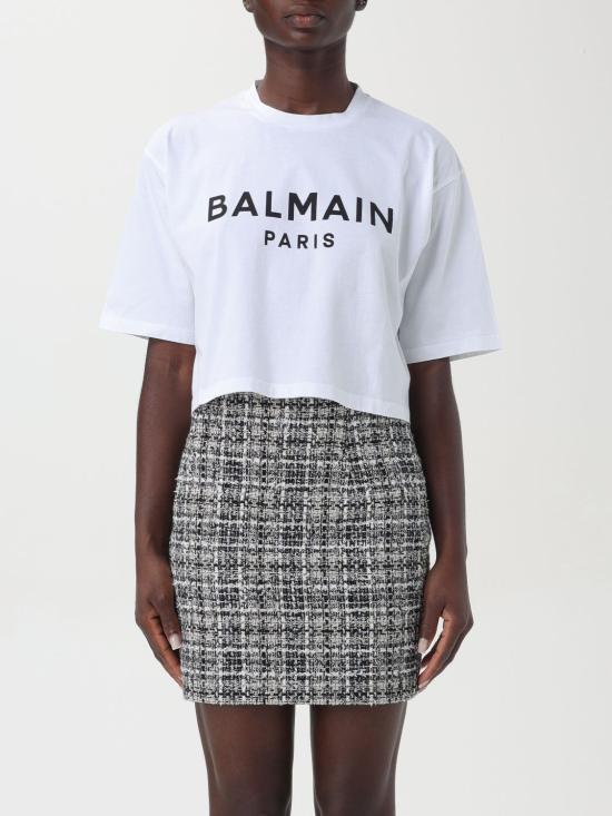 24FW 발망 반팔 티셔츠 BF1EE020BB02 GAB White - BALMAIN