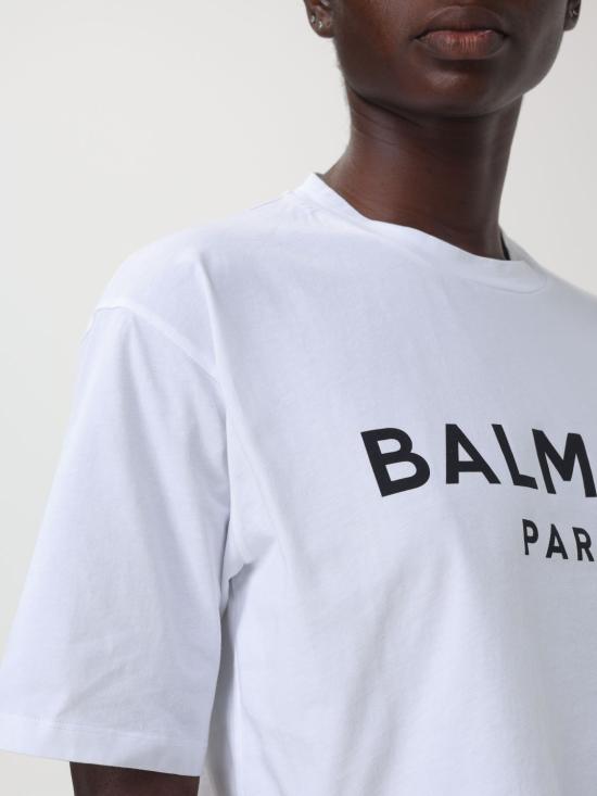 24FW 발망 반팔 티셔츠 BF1EE020BB02 GAB White - BALMAIN