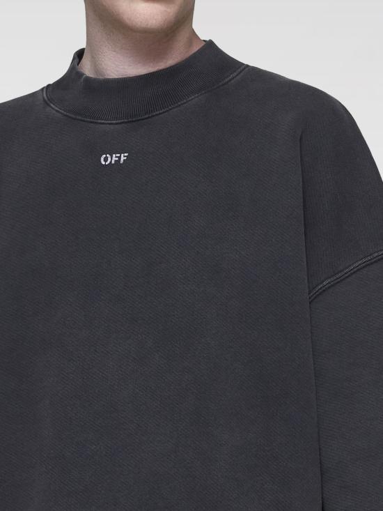 24FW 오프화이트 긴팔 티셔츠 OMBA070C99FLE0021077 Black - OFF WHITE