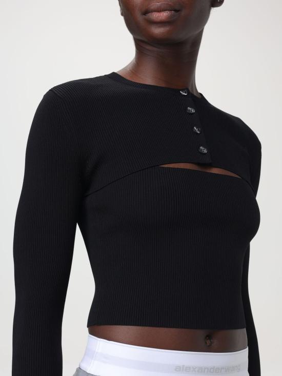 24FW 알렉산더 왕 스웨터 1KC3241060 001 Black - ALEXANDER WANG
