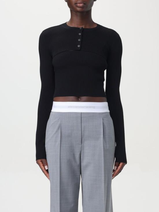 24FW 알렉산더 왕 스웨터 1KC3241060 001 Black - ALEXANDER WANG