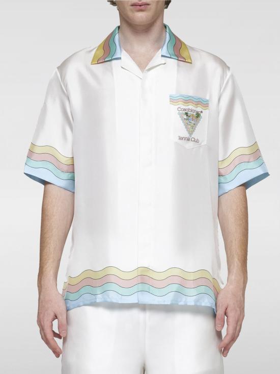 24FW 카사블랑카 반팔 셔츠 UMPF24SH003 02 White - CASABLANCA