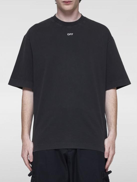 24FW 오프화이트 반팔 티셔츠 OMAA120C99JER0061077 Black - OFF WHITE