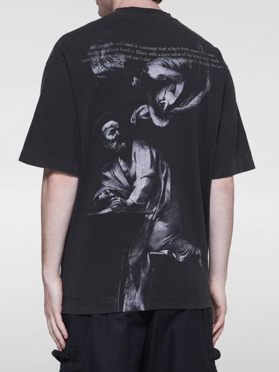 24FW 오프화이트 반팔 티셔츠 OMAA120C99JER0061077 Black - OFF WHITE