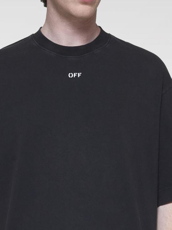 24FW 오프화이트 반팔 티셔츠 OMAA120C99JER0061077 Black - OFF WHITE
