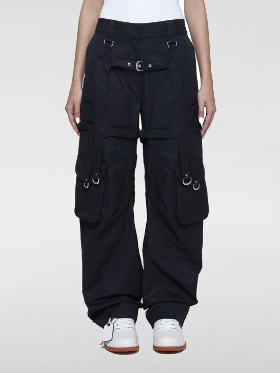 24FW 오프화이트 스트레이트 팬츠 OWCF019C99FAB0011000 Black - OFF WHITE