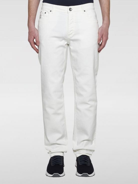 24FW 브루넬로 쿠치넬리 팬츠 M277PD3210 C7210 White - BRUNELLO CUCINELLI