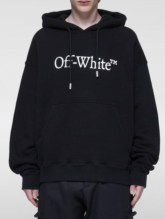 24FW 오프화이트 후드 티셔츠 OMBB085C99FLE0121001 Black - OFF WHITE