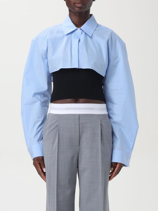 24FW 알렉산더 왕 블라우스 1KC3241063 986 Gnawed Blue - ALEXANDER WANG