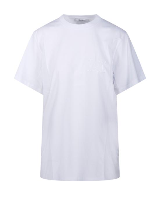 24FW 막스마라 반팔 티셔츠 2421946021600 001 BIANCO OTTICO - MAX MARA