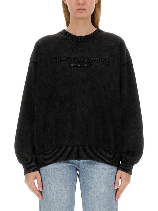 24FW 알렉산더 왕 스웨터 UKC3241034 023A Black - ALEXANDER WANG