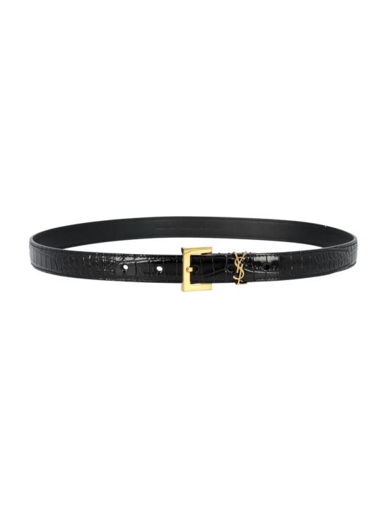 24SS 생로랑 레귤러 벨트 24P554465DND0J 1000 Black - SAINT LAURENT