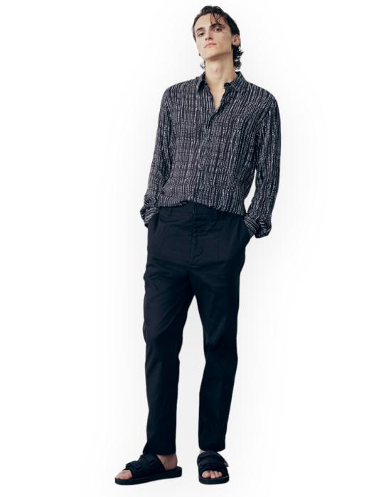 24SS 갈레 긴팔 셔츠 GAABM00041PTTS0112 NB01 nero bianco - GAELLE