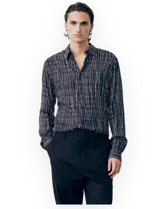 24SS 갈레 긴팔 셔츠 GAABM00041PTTS0112 NB01 nero bianco - GAELLE